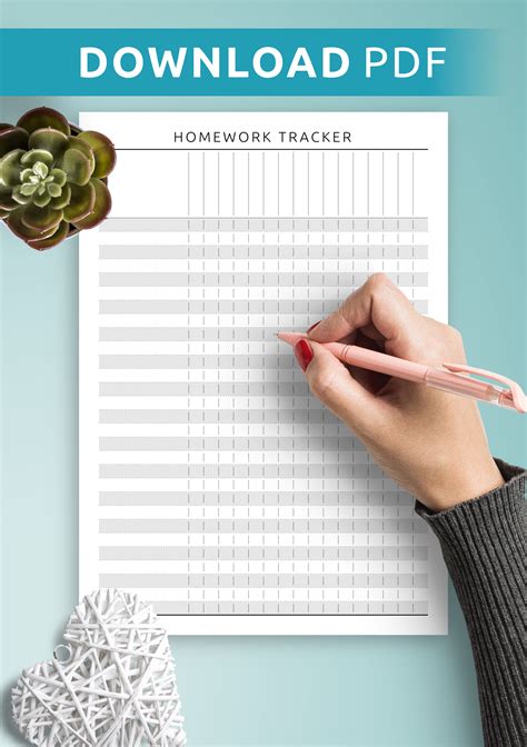 Printable Homework Tracker